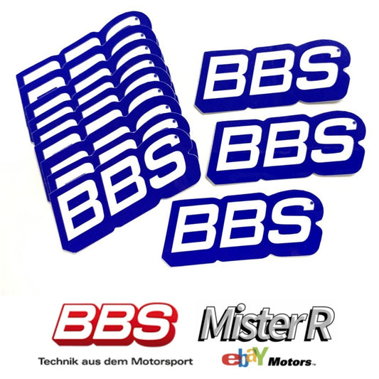 BBS Wheels • White/Blue Lip Decals • Wheel/Rim Decal • Set of 12 Vinyl Stickers0