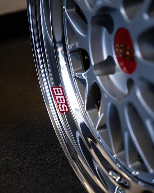 BBS Wheels • Gold/Red Lip Decals • 50th Anniversary • Set of 12 Vinyl Stickers8