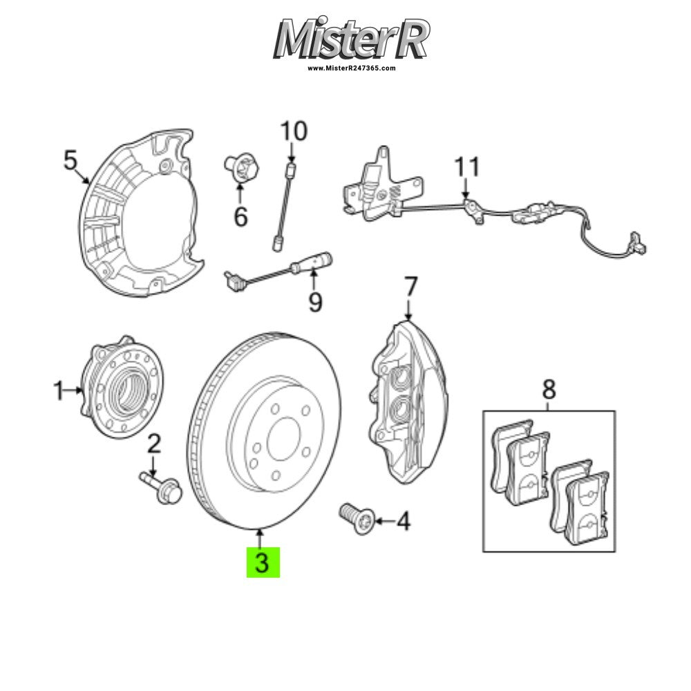 Mercedes-Benz Vented Brake Rotor/Disc • C192 R232 X254 Front Right #A214421070016