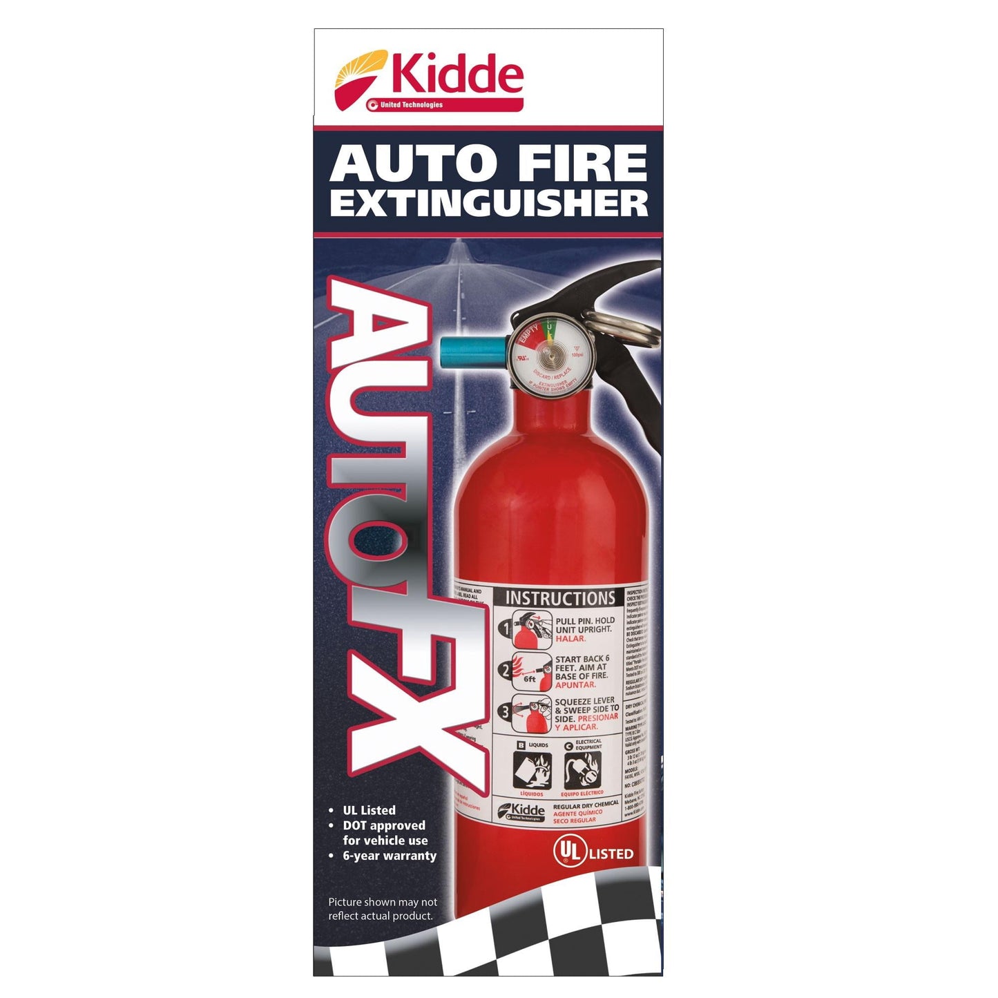 Kidde - Auto/Marine Fire Extinguisher - 3lb Dry Chemical - Car/Truck/Boat