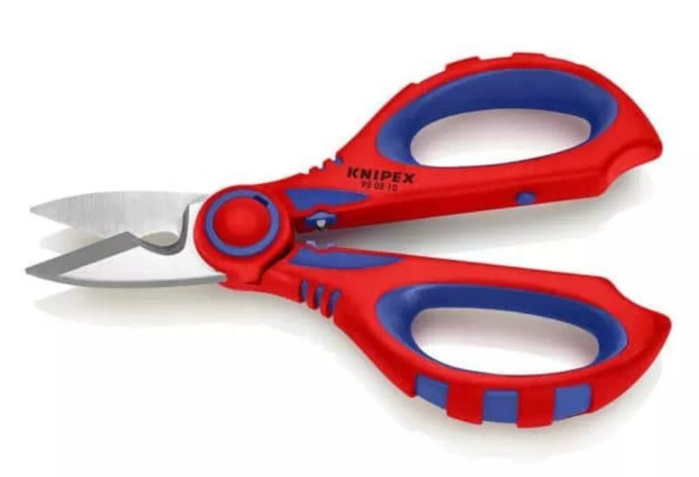 KNIPEX Electrician Shears w/ Crimp Area & Belt Clip/Sheath - #95 05 10 SBA