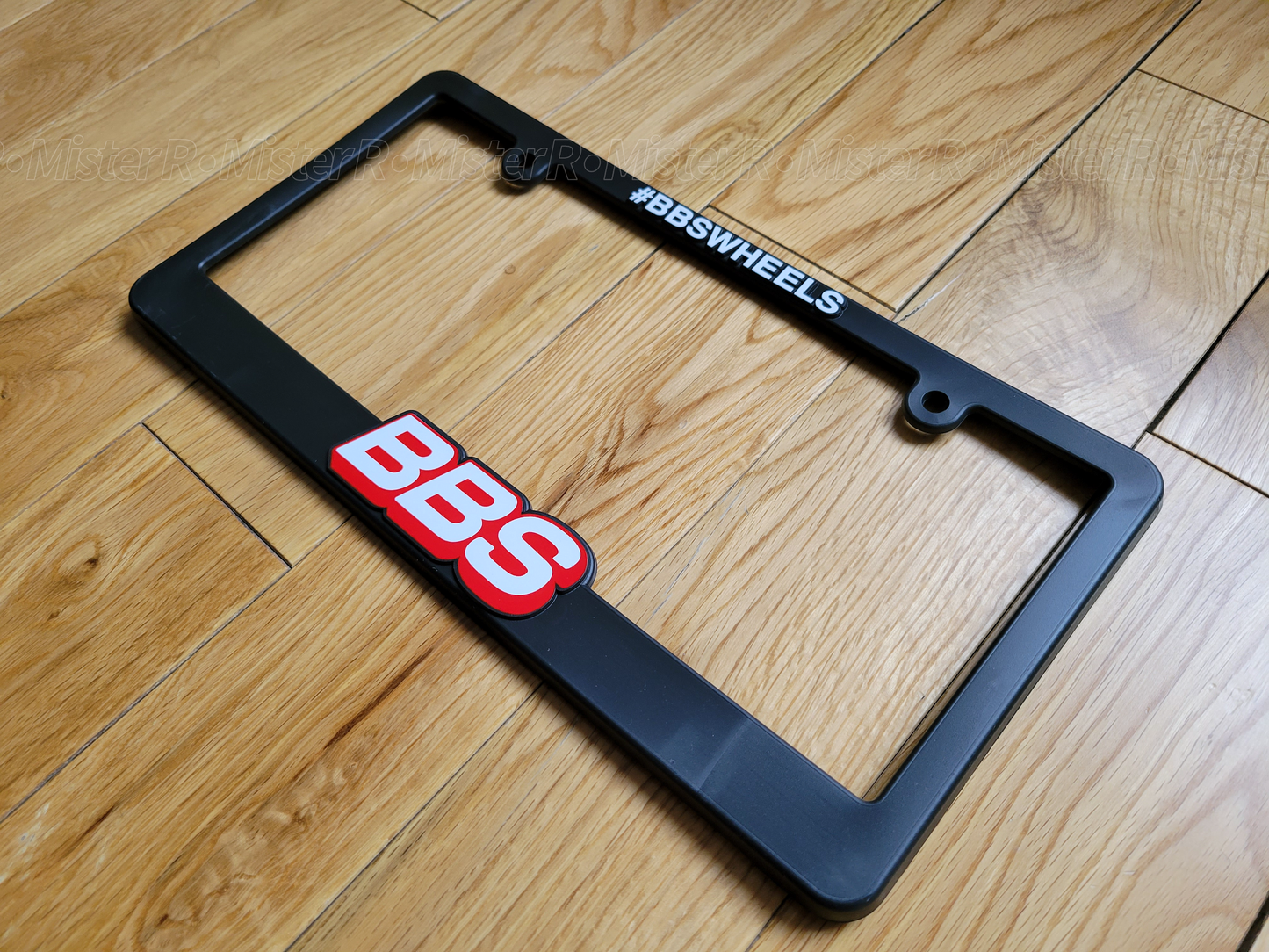 BBS Logo License Plate Frame - Black Plastic - Genuine BBS Wheels USA