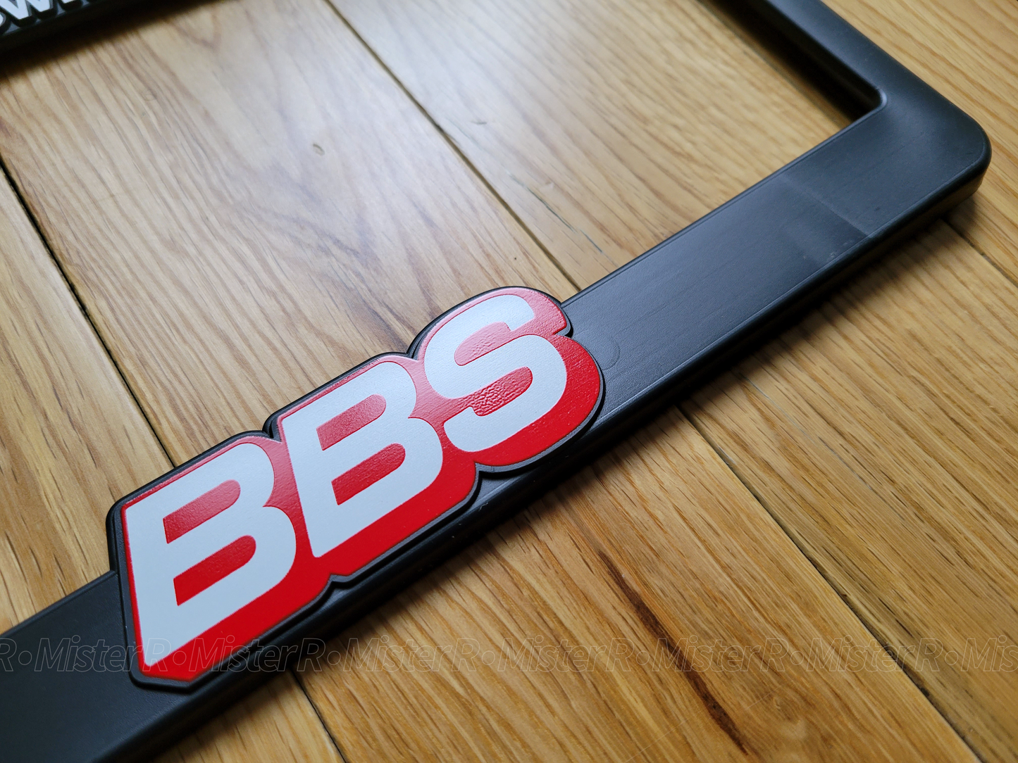 BBS Logo License Plate Frame - Black Plastic - Genuine BBS Wheels USA