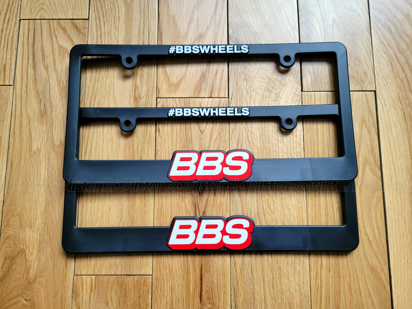 BBS Logo License Plate Frame - Black Plastic - Genuine BBS Wheels USA