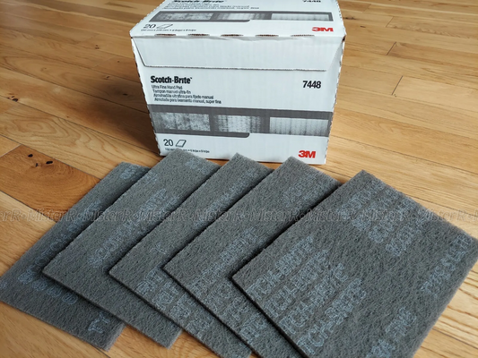 3M Scotch-Brite™ #7448 - Ultra Fine - Hand Sanding Scuffing Auto Grey - (5 Pads)