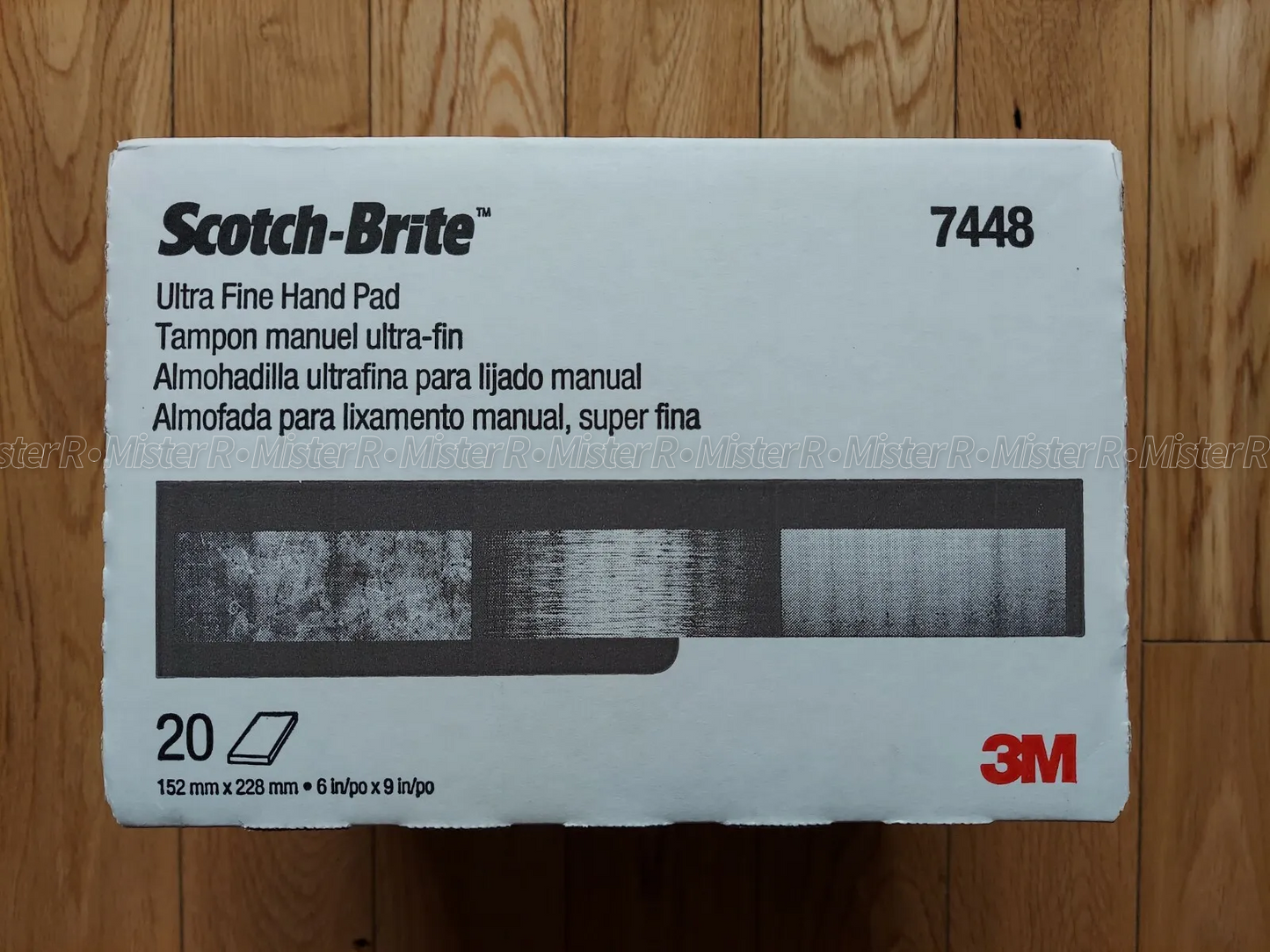 3M Scotch-Brite™ #7448 - Ultra Fine - Hand Sanding Scuffing Auto Grey - (5 Pads)