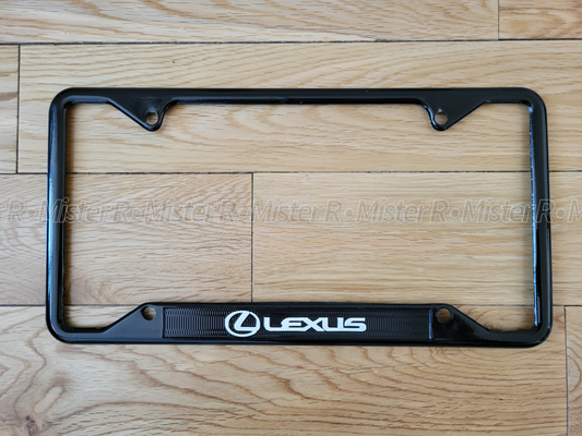 LEXUS L Logo Black Stainless Steel License Plate Frame - Genuine Lexus OE