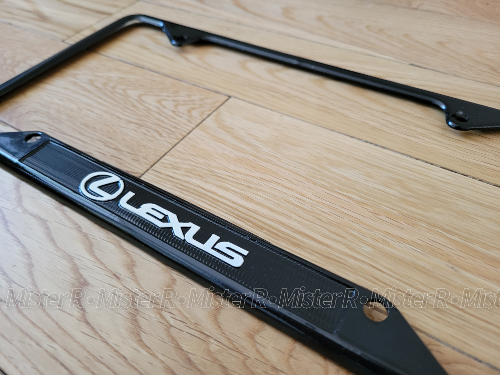 LEXUS L Logo Black Stainless Steel License Plate Frame - Genuine Lexus OE