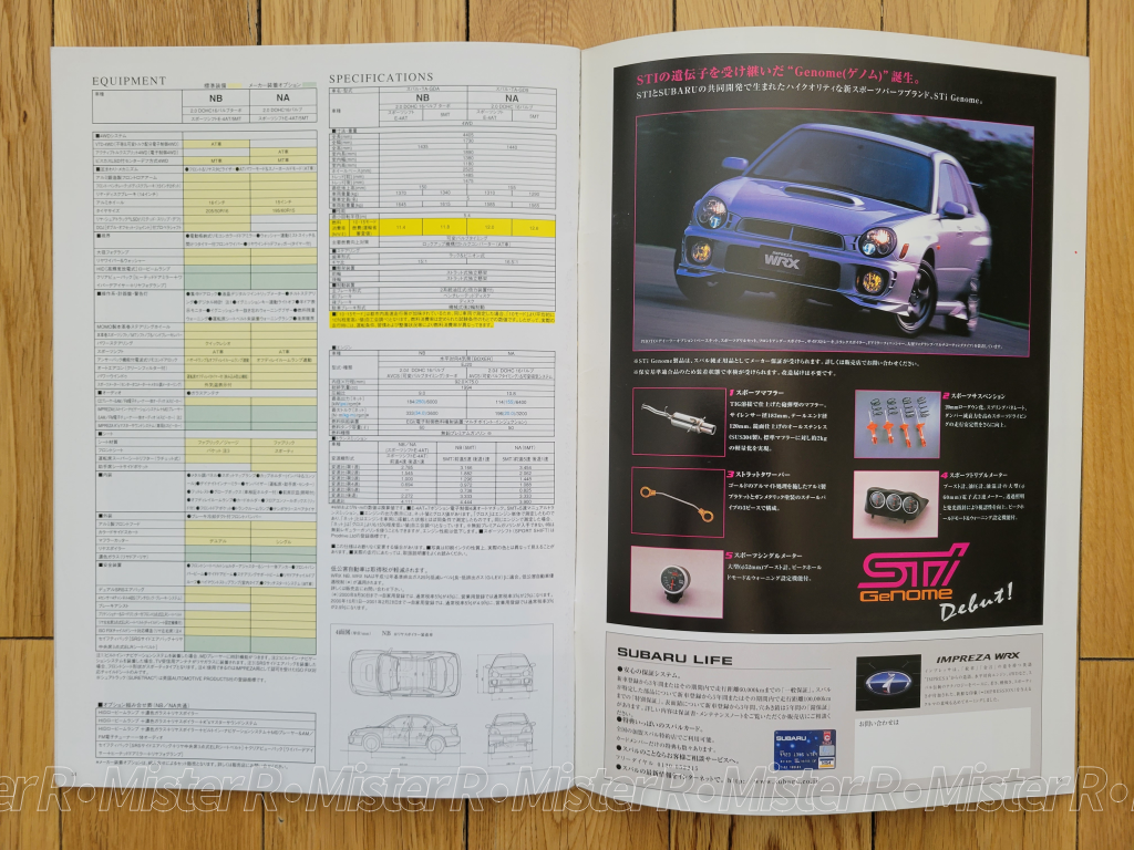 Subaru Impreza WRX - Original "Bug Eye" STi 2000 2001 2002 JDM Dealer Sales Brochure/Catalog