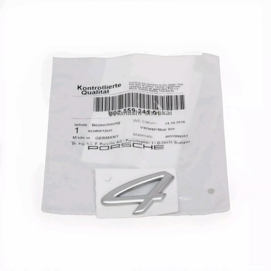 Porsche 996/997 Carrera 4 Emblem - Satin Aluminum - 911 C4S - #99755924101