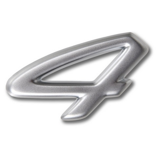 Porsche 993 Silver "4" Emblem - 911 Carrera 4S - C4S - #993559241014PU
