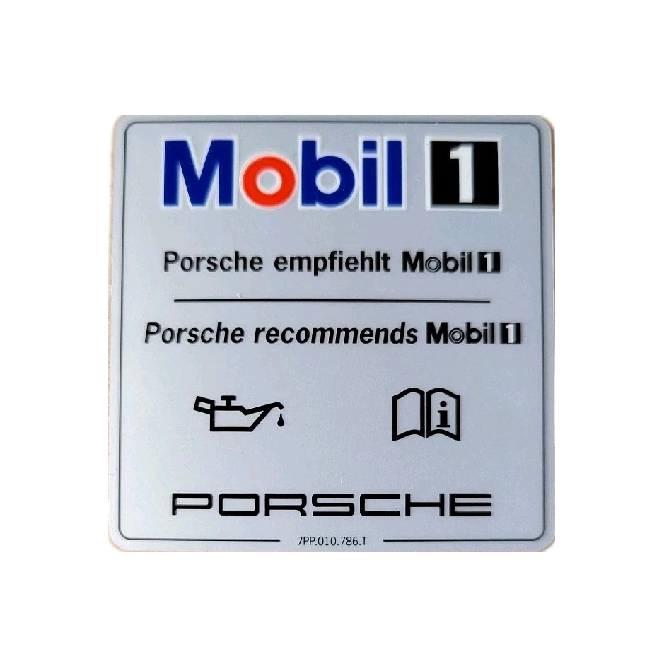 Porsche - Engine Oil Specification Decal/Label - Mobil 1 Sticker - #7PP010786T