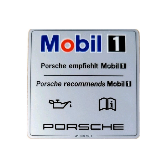 Porsche - Engine Oil Specification Decal/Label - Mobil 1 Sticker - #7PP010786T