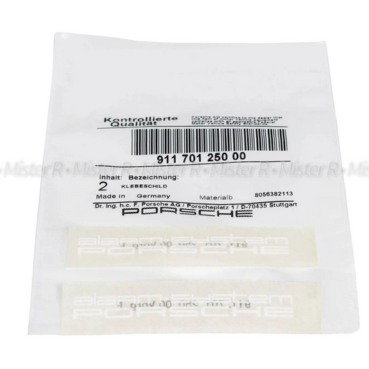 Porsche - Alarm System Decal/Label Set - Window Security Stickers - #91170125000