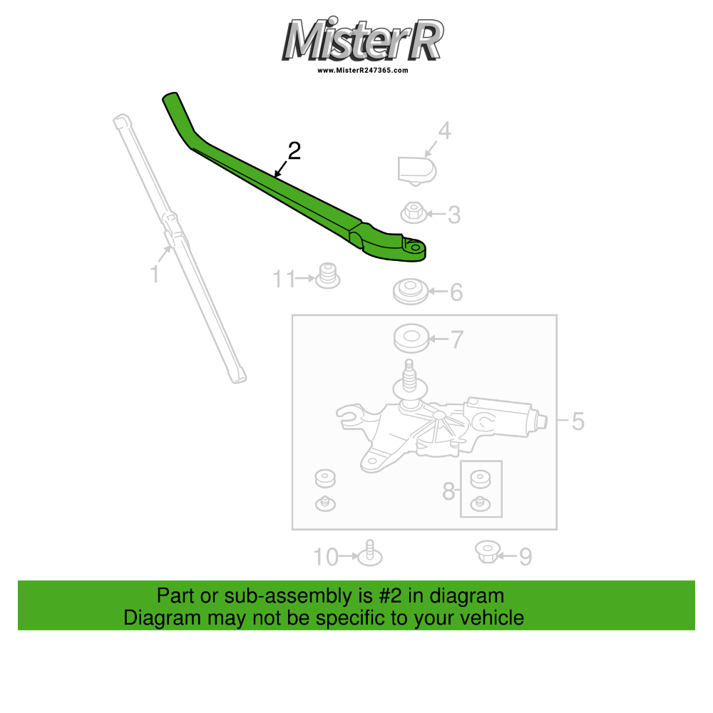 Porsche 911 991 - Rear/Back Glass Wiper Arm - Genuine OE - #99162818101