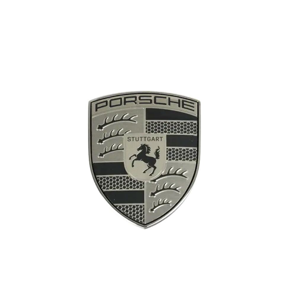 Porsche - Turbonite Hood Crest Emblem - Silver/Black - Genuine OE - #95C853601A