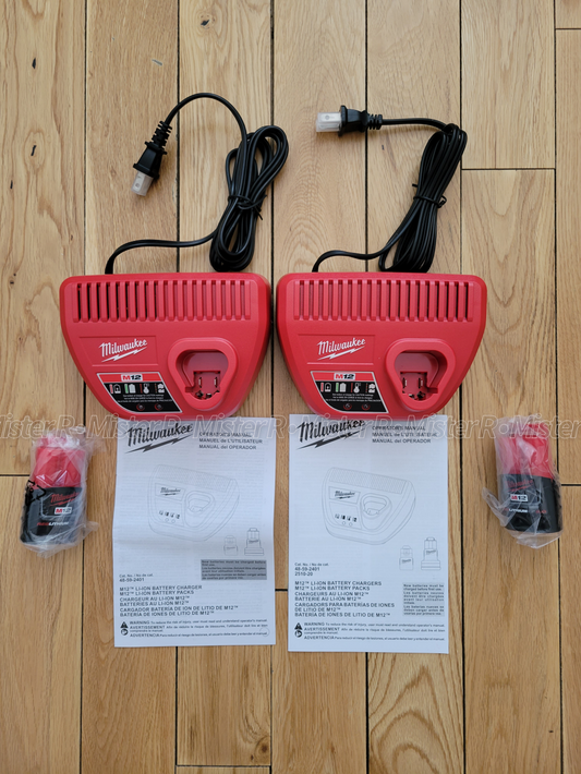 Milwaukee M12 Charger + CP 2.0 Battery - 12V Lithium-Ion #48-59-2401 + #48-11-2420