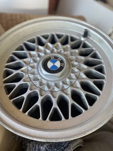 BMW Style 5 Wheel Center/Hub Caps - E30 E36 E34 - OE BBS - 14" Basket Weave - #36132225622