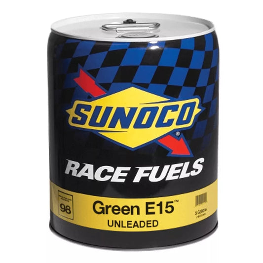 Sunoco Green E15 - 98 Octane Unleaded Racing Fuel - 5 Gallon Gas Can/Pail