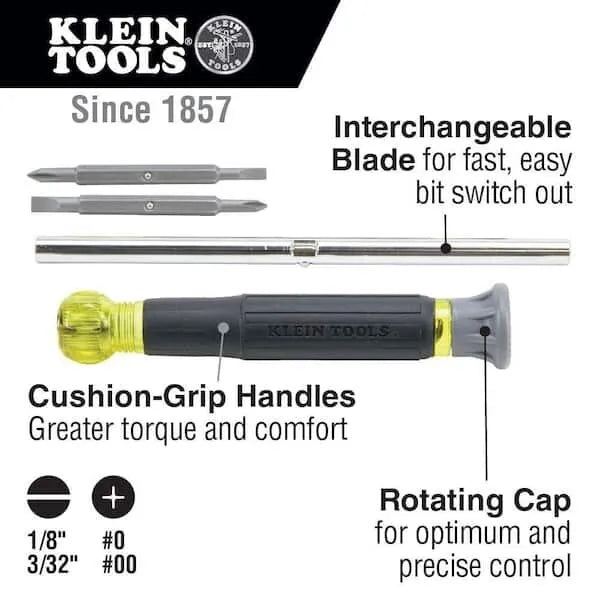 Klein Tools 4-in-1 Precision Electronics Screwdriver - Electrician Mini #32581