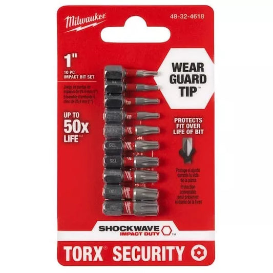 Milwaukee - SHOCKWAVE Impact Duty Torx Security Screw Driver Bit - 10-Piece Set
