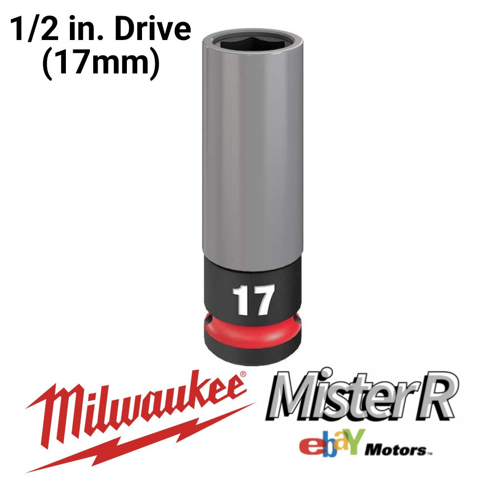 Milwaukee Tool • 17mm Wheel Lug Nut Socket • 1/2 Inch Drive ½" Dr • #49-66-78020