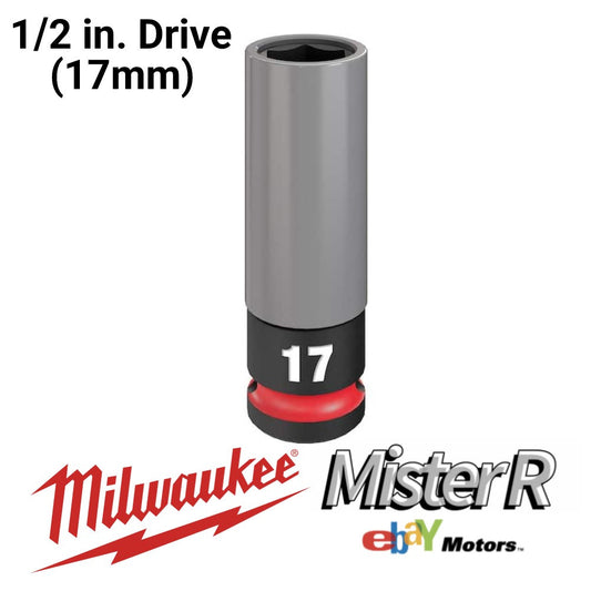 Milwaukee Tool • 17mm Wheel Lug Nut Socket • 1/2 Inch Drive ½" Dr • #49-66-78020